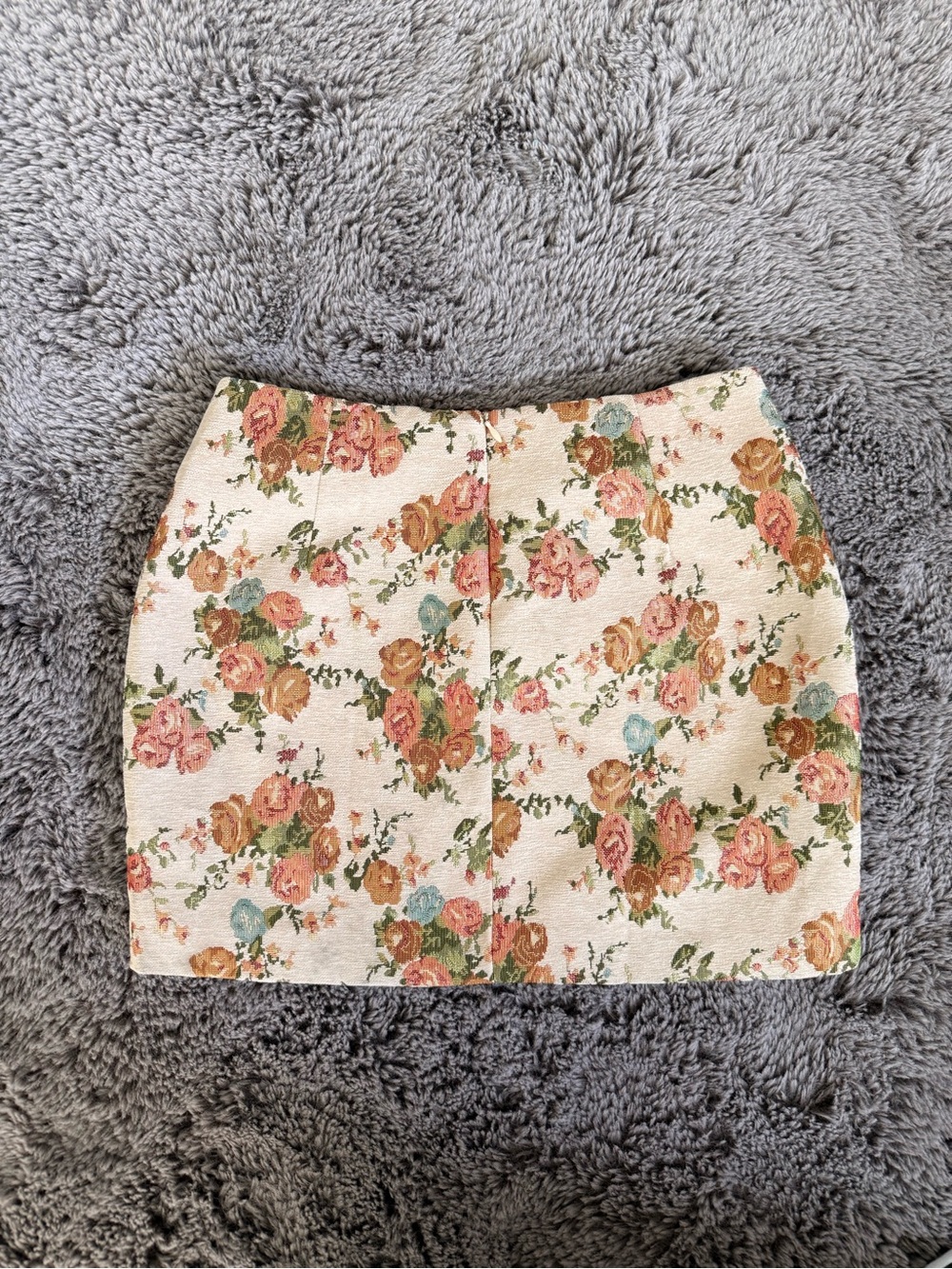 Cider Cream Floral Mini Skirt with Pink & Green Accents - Picture 7 of 8